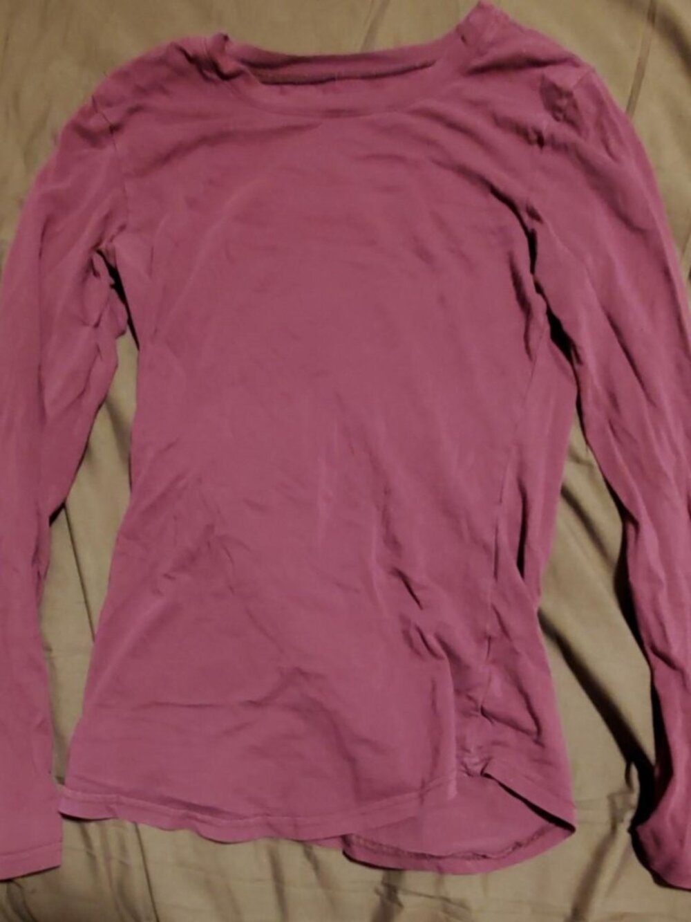 Classic Mauve Plum Long Sleeve Crewneck Layering Tee